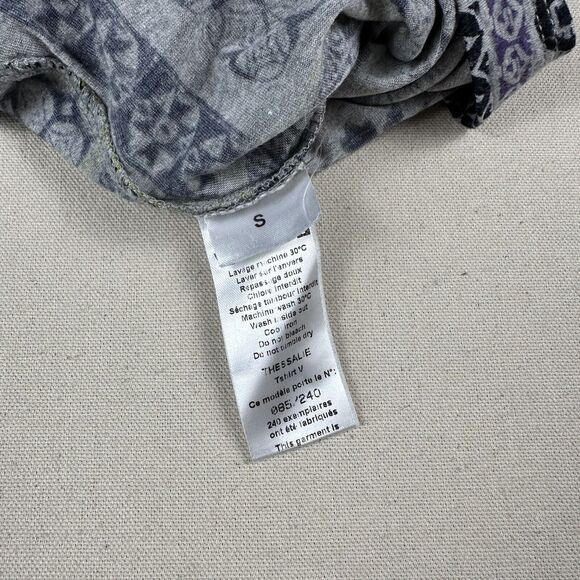 Catherine Andre Shawl Neck Blouse Top Women’s Small Mixed Print Art Long Sleeve - Picture 12 of 16